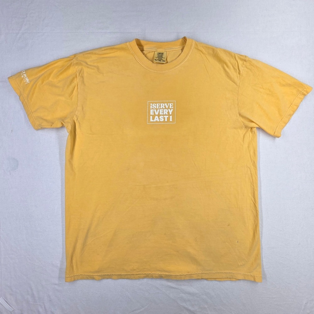 Comfortโ Colors iSERVE EVERY LAST 1 Graphic T-Shirt Yellow Mens XL Grace Point